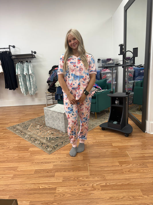 Shirley and Stone Flower and butterfly pajamas