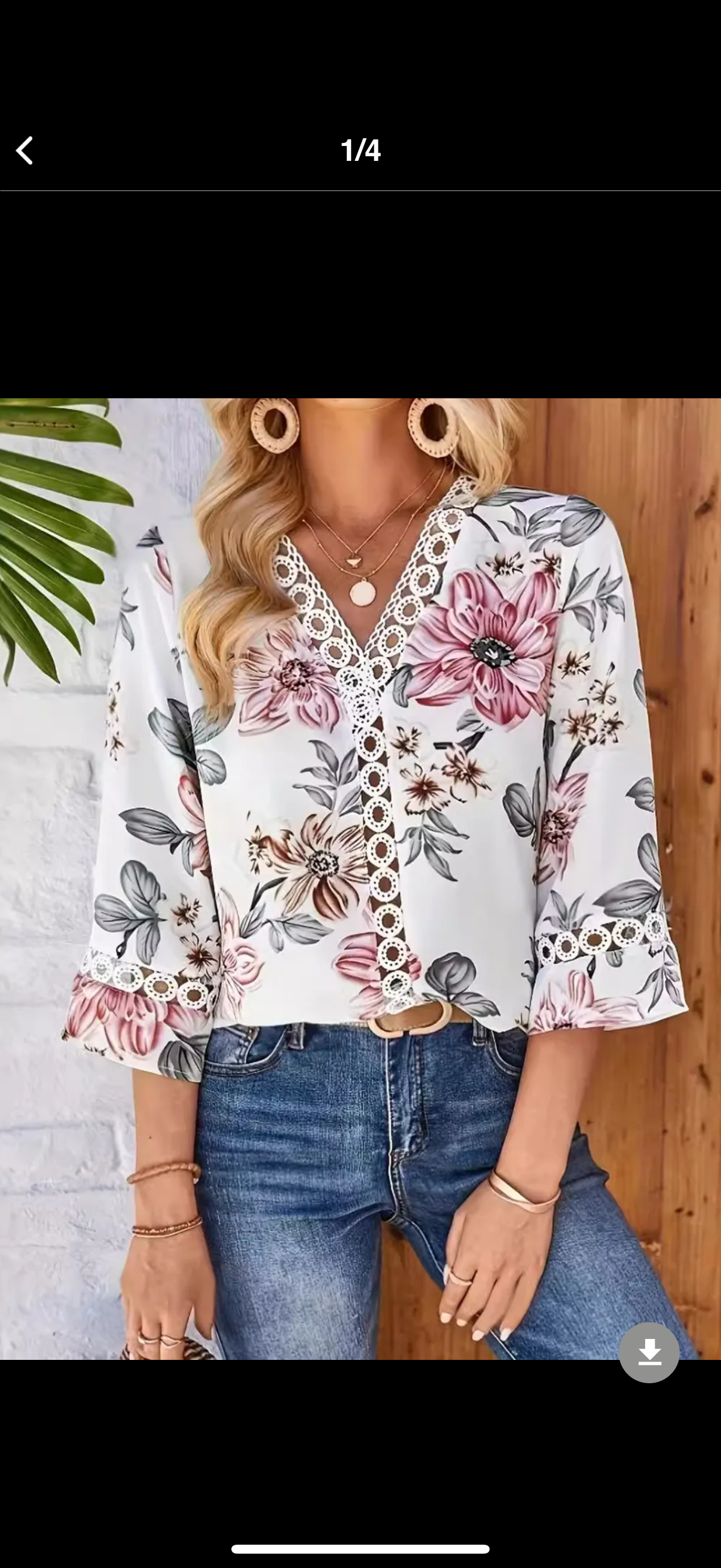 Floral Print V-Neck Blouse