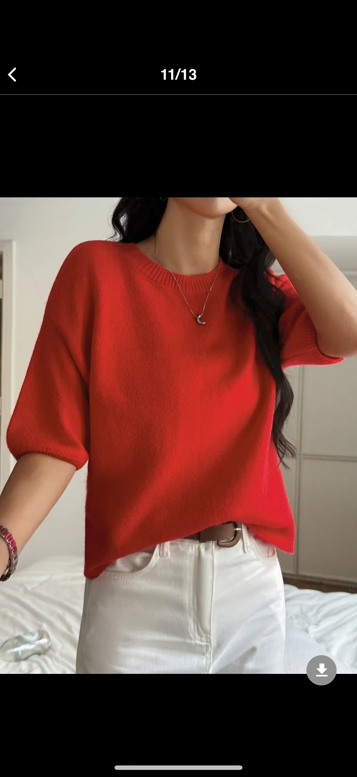 Ribbed Hem Round Neck Sweater