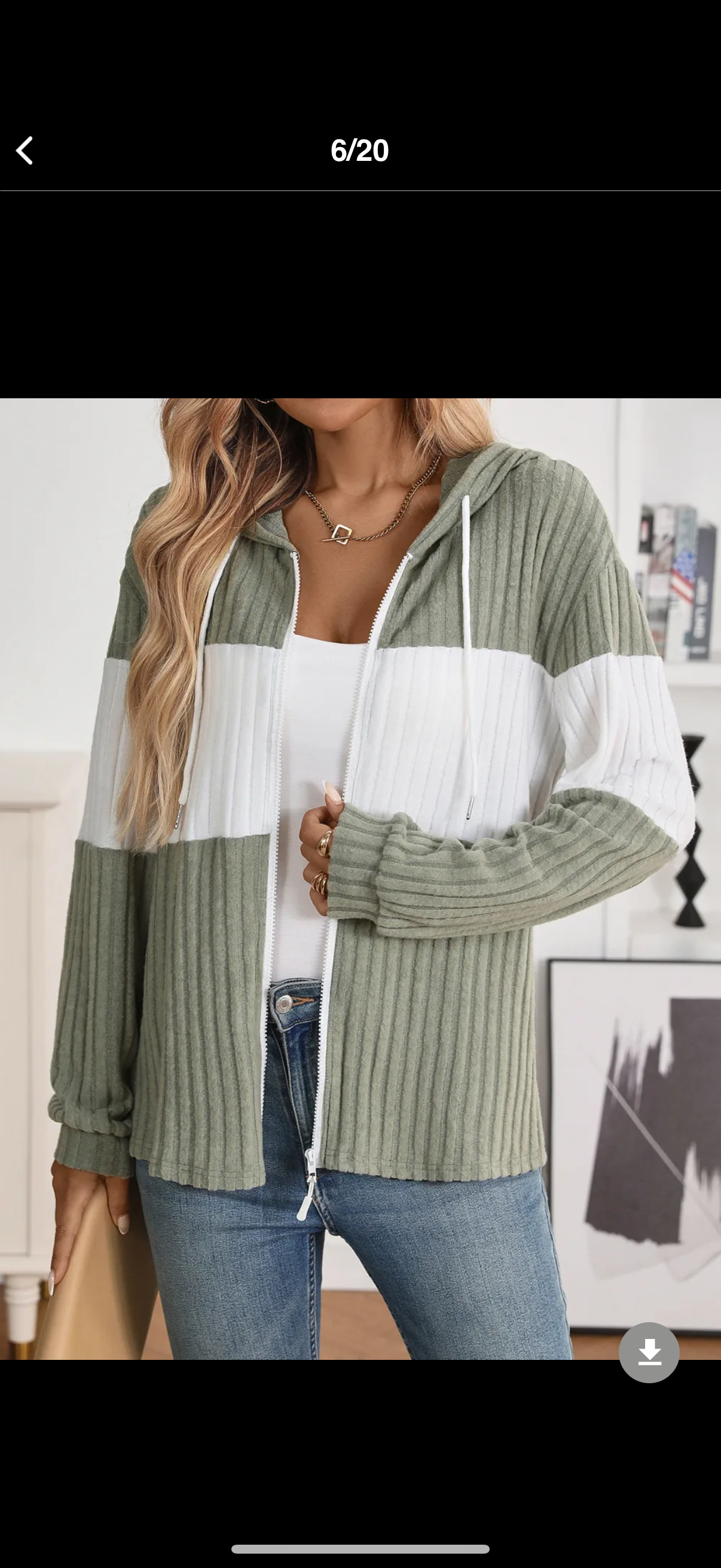 Drawstring Color Block Zip Up Outerwear