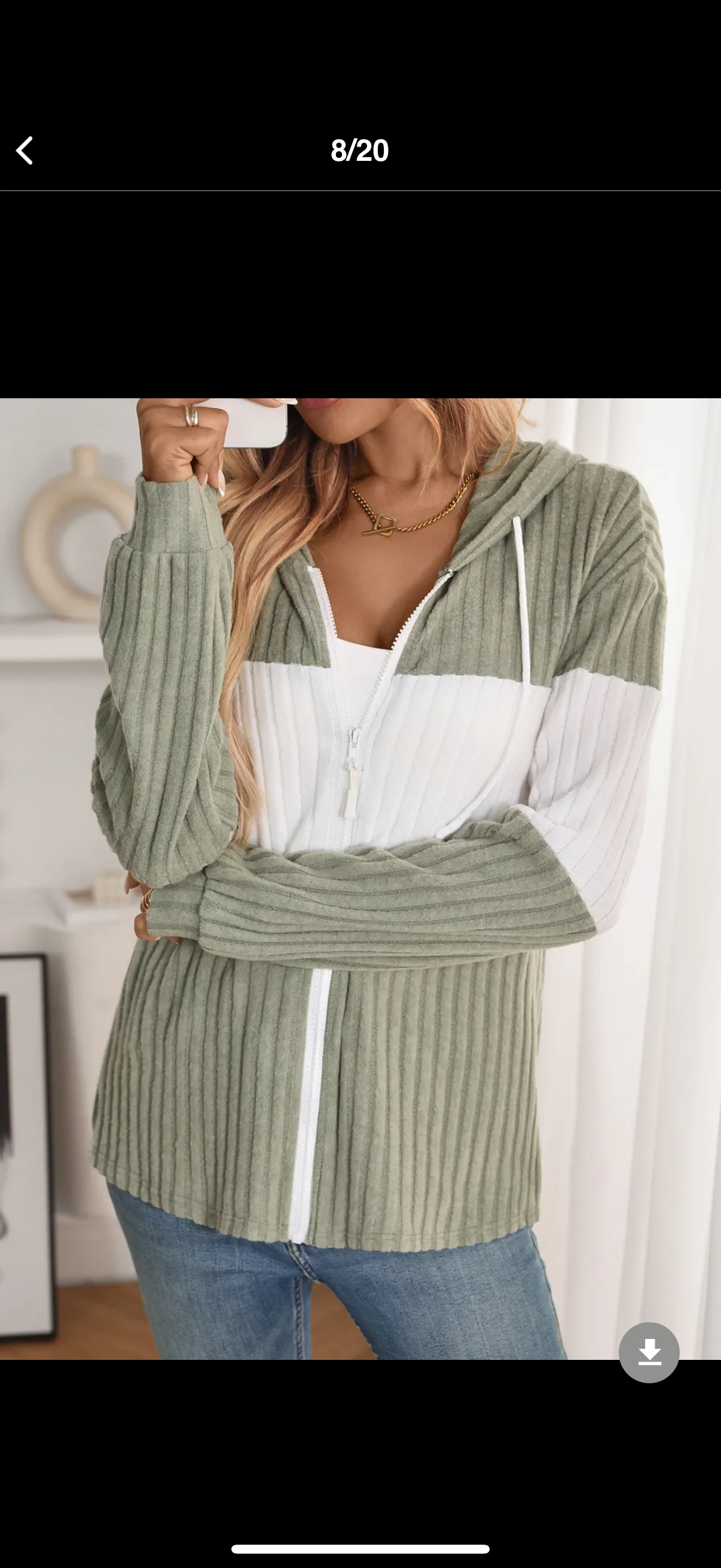 Drawstring Color Block Zip Up Outerwear