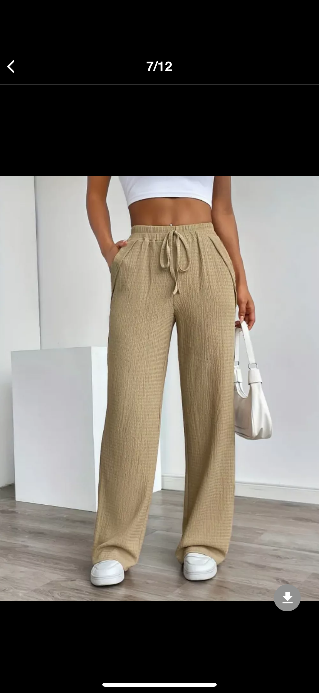 Texture Wide Leg Pants
