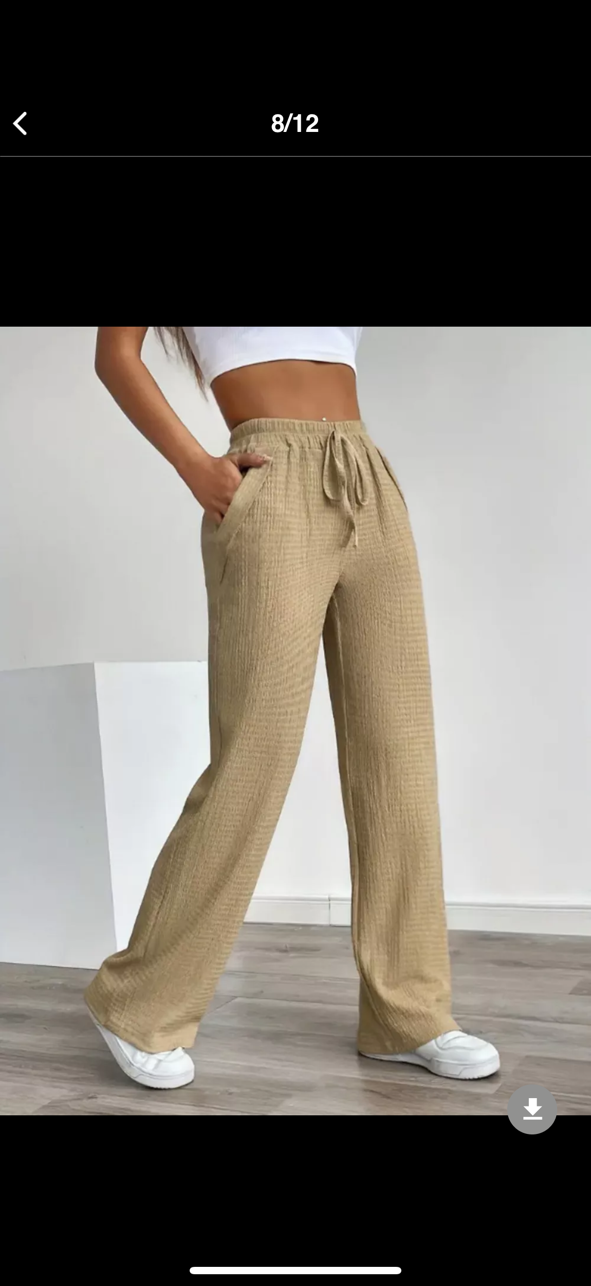 Texture Wide Leg Pants