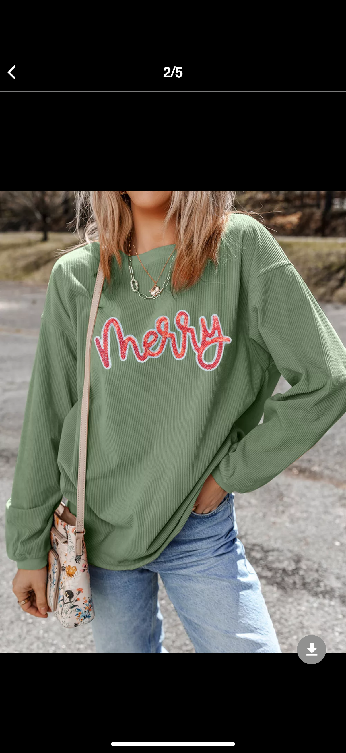 Merry Letter Christmas Sequined Twisted Ribbed Sweatshirt