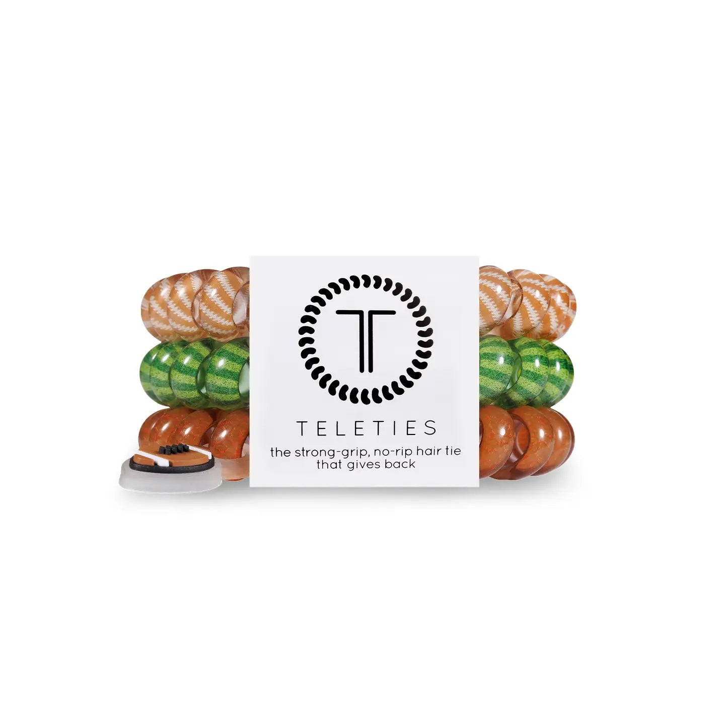 Football - Large Spiral Hair Coils, Hair Ties, 3-pack