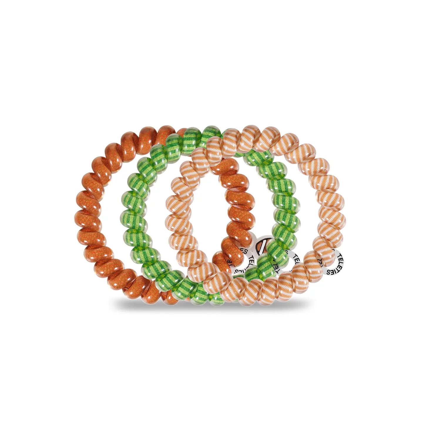 Football - Large Spiral Hair Coils, Hair Ties, 3-pack