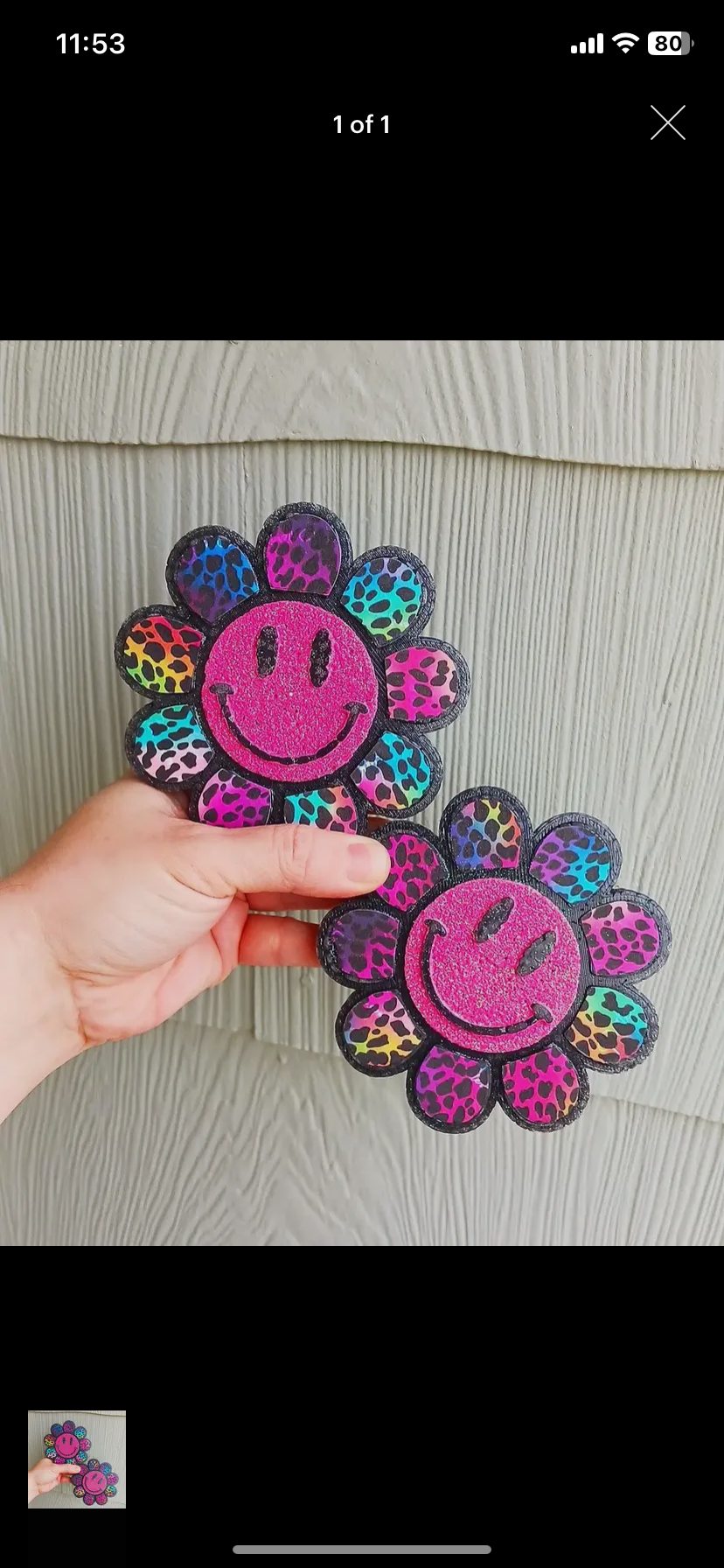Rainbow Leopard Happy Flower Car Freshie