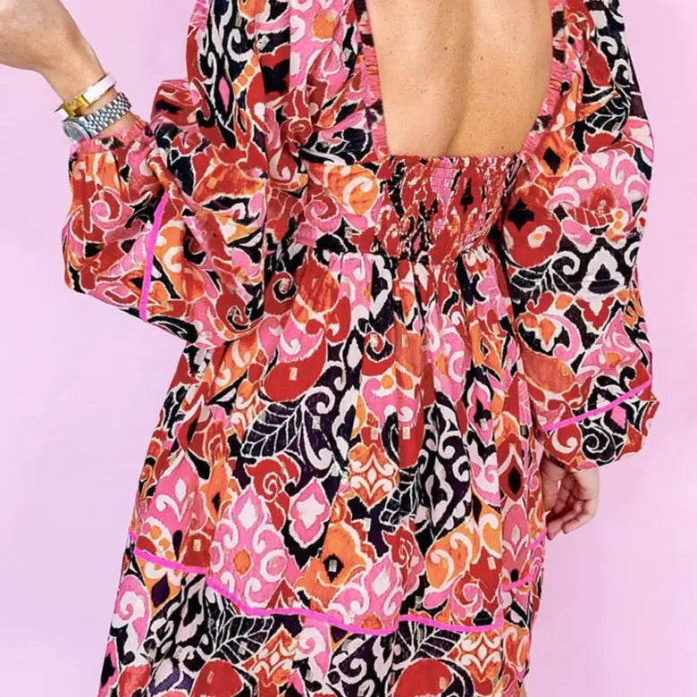Boho Puff Sleeve Mini Dress
