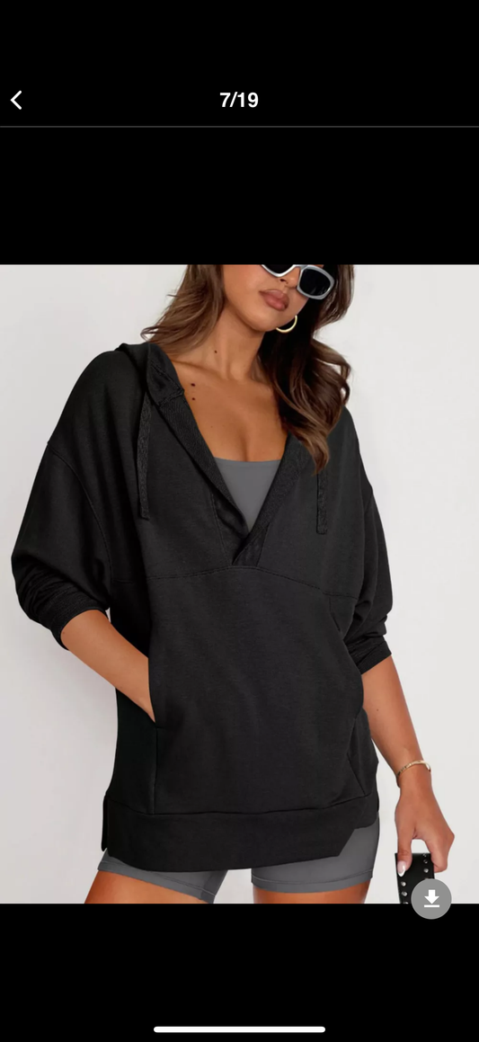 Drawstring Kangaroo Pocket Long Sleeve Hoodie