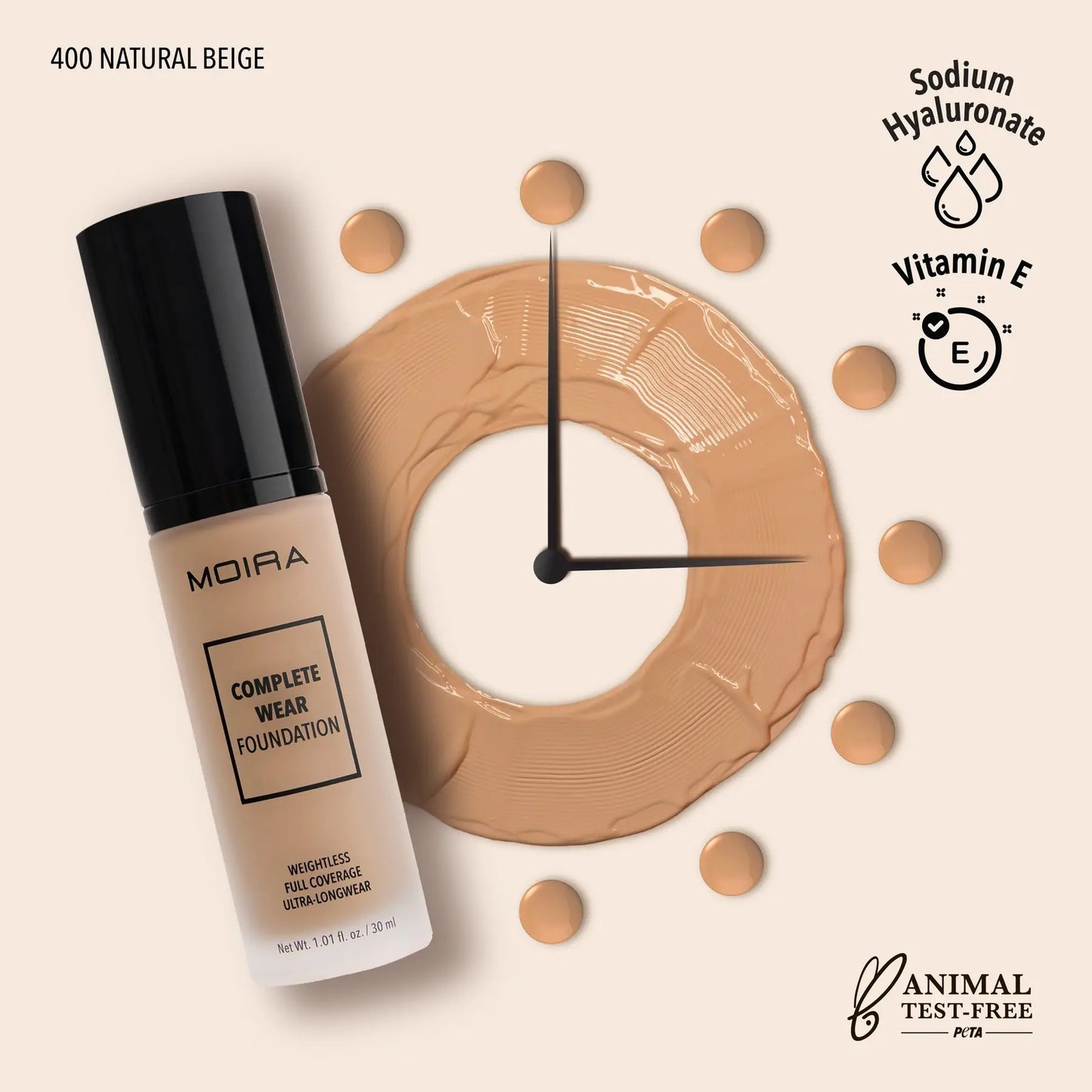 Moira Complete Wear Foundation-Natural Beige