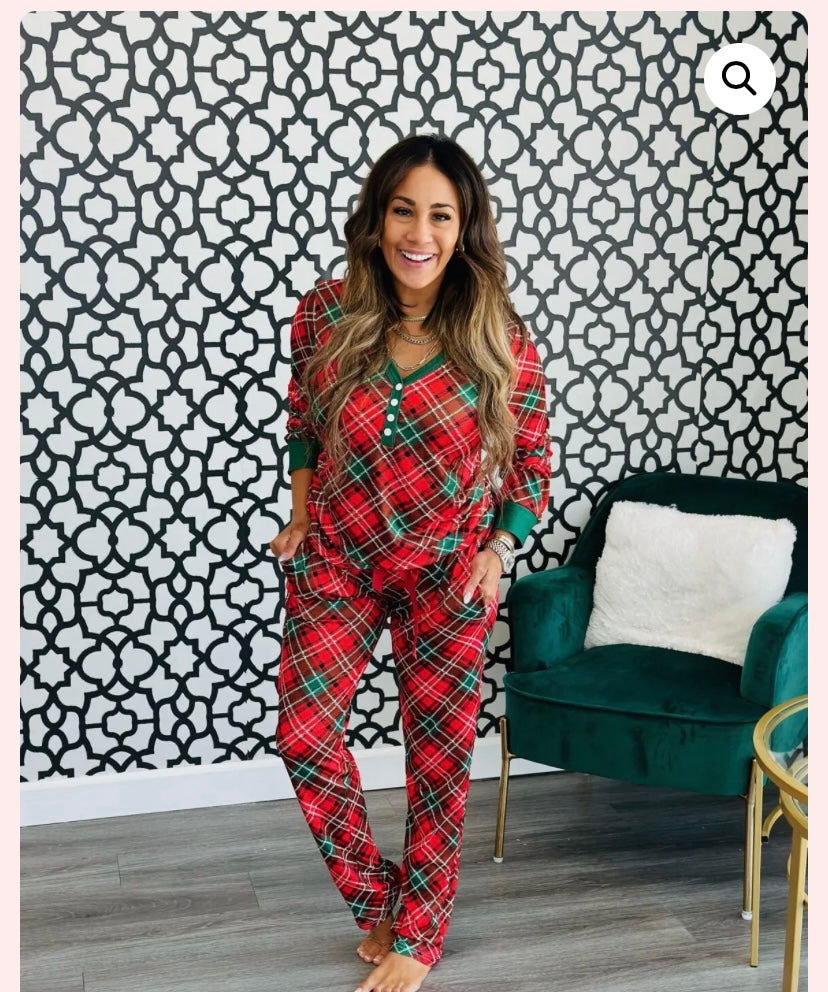 Red and green plaid Christmas Pajamas