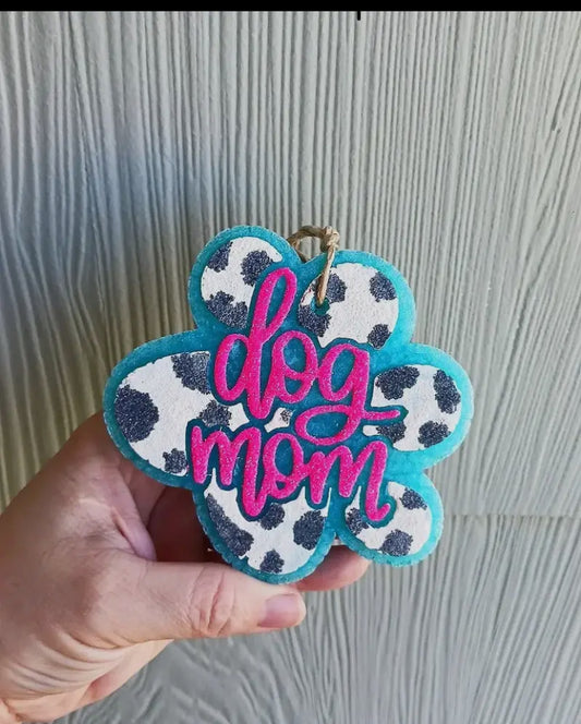Neon Dog Mom Car Freshie