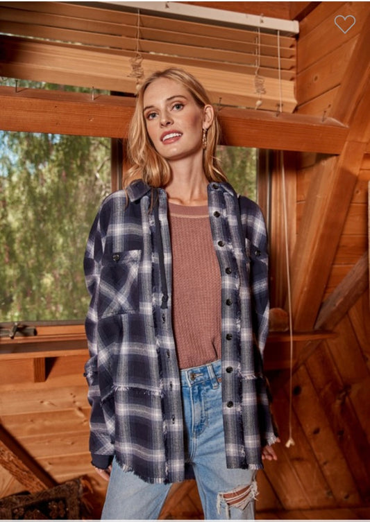 Plaid hooded jacket