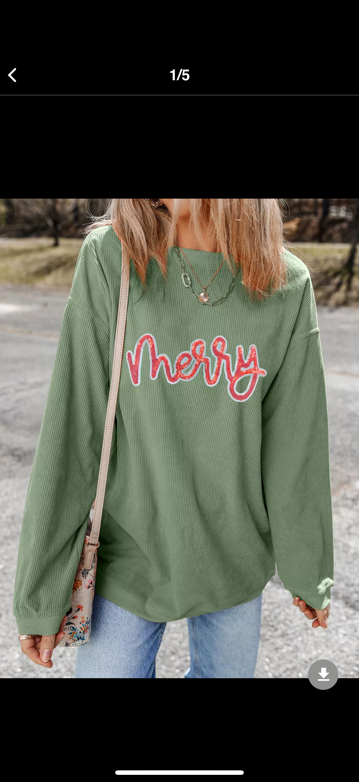 Merry Letter Christmas Sequined Twisted Ribbed Sweatshirt