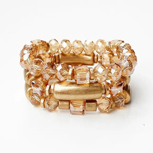 Gold and Crystal Bracelet Stack