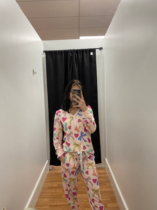 Shirley and Stone Bow Heart Pajamas