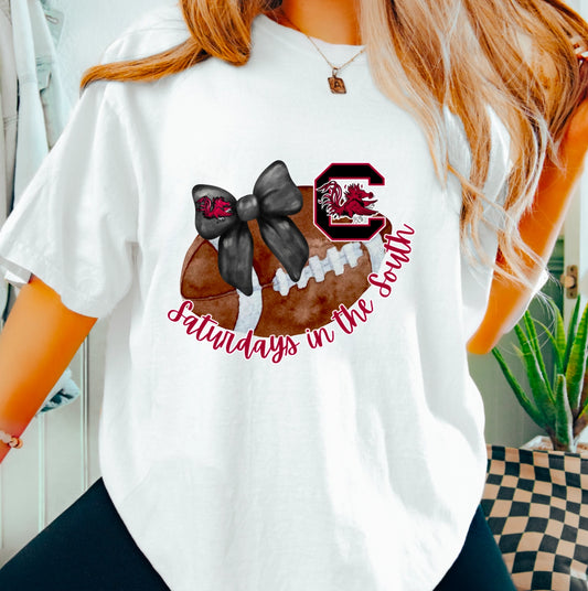 South Carolina Gamecocks Football Coquette Bow Graphic Tee