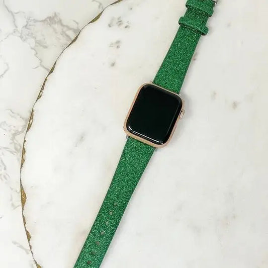 Adjustable Glitter Smart Watch Bands - Green