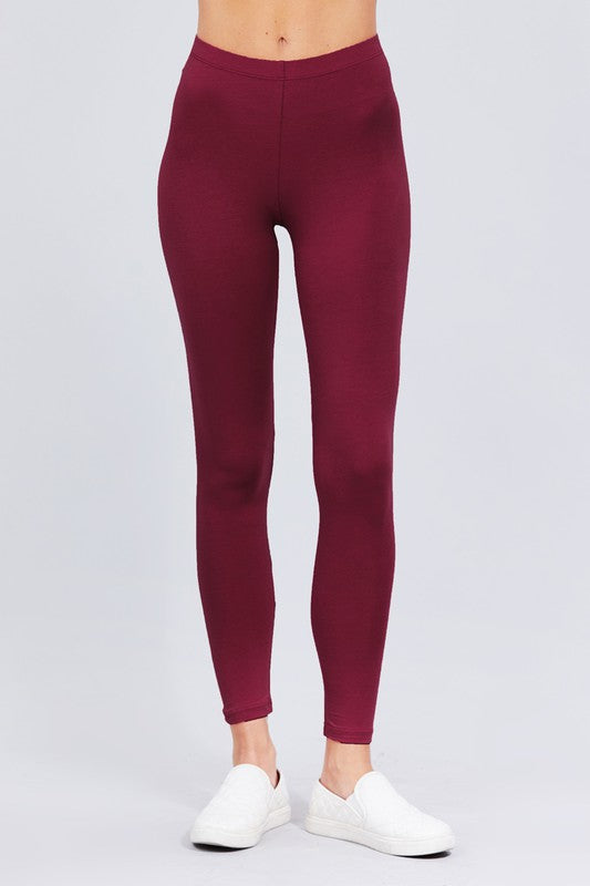 Cotton Spandex Leggings burgundy