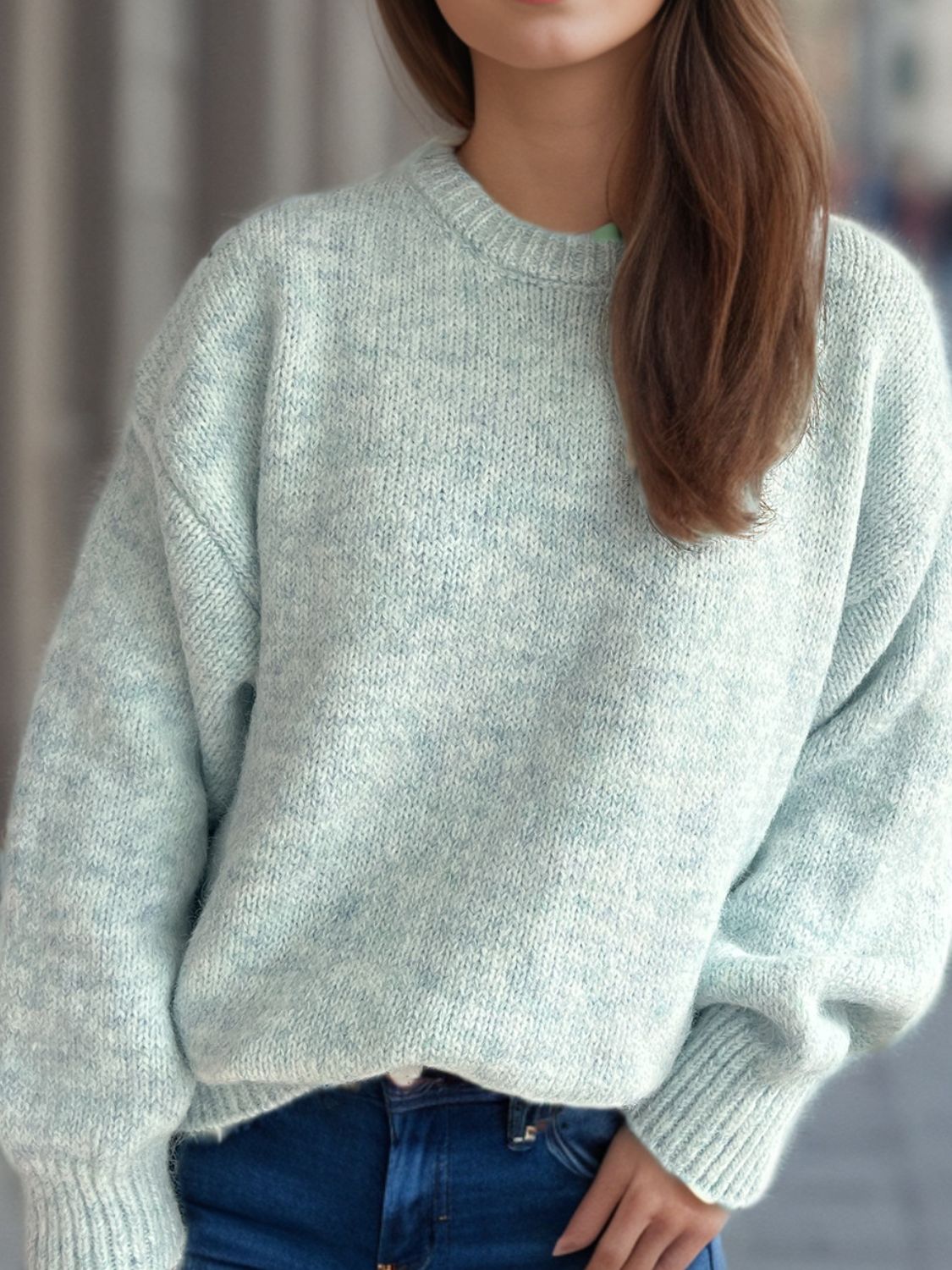 Round Neck Long Sleeve Sweater