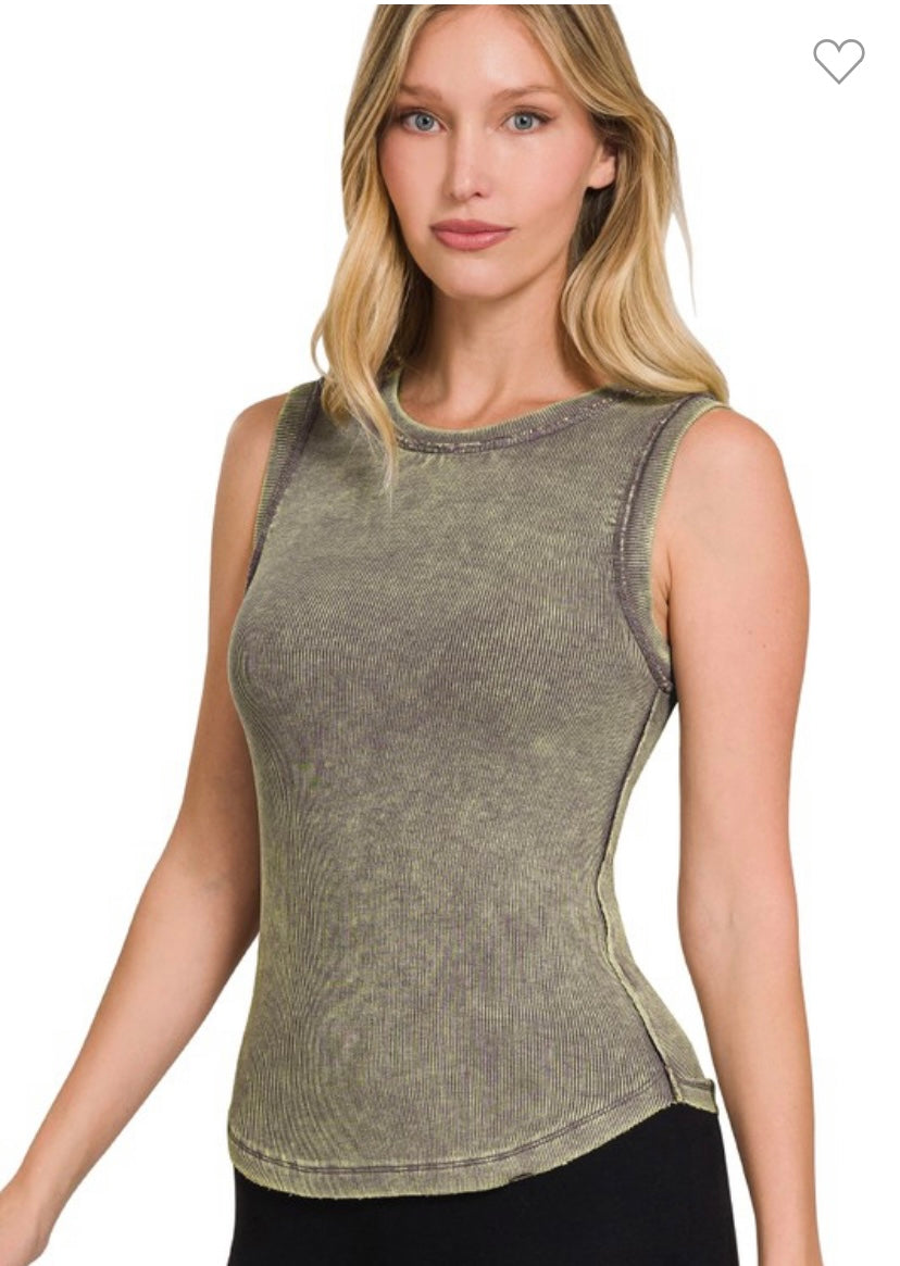 Mineral Wash ribbed Tank