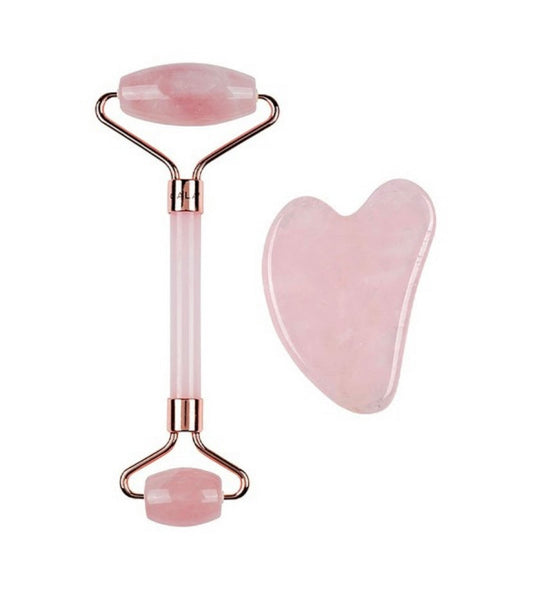 Rose QuartzRoller and Gua Sha Set