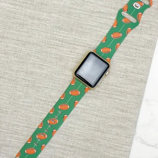 Football Printed Silicone Apple Watch Band